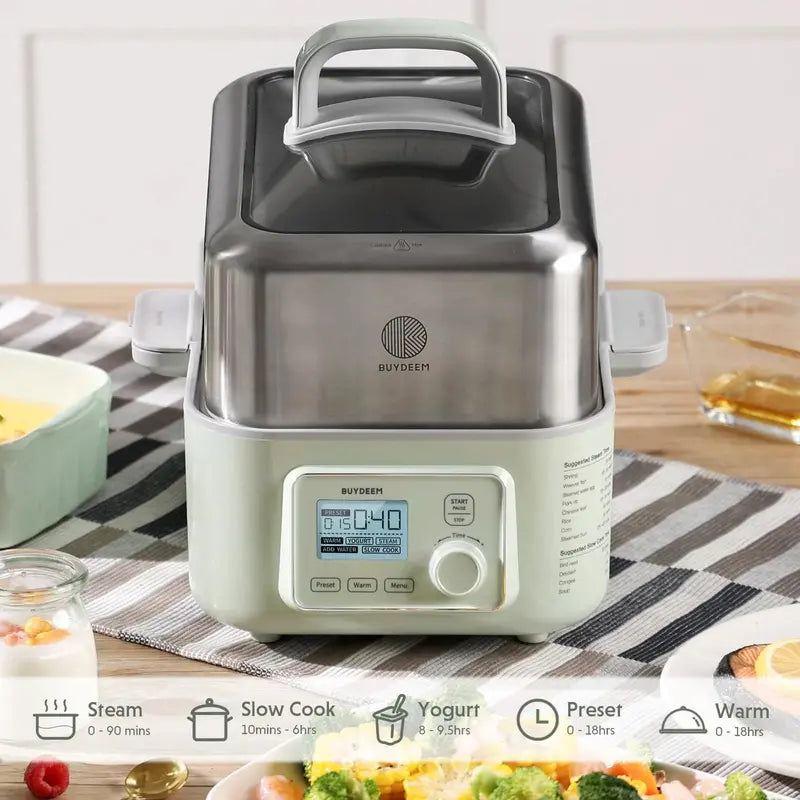 BUYDEEM 5-Quart Digital Electric Food Steamer  Multi-Layer Healthy Cooking Appliance