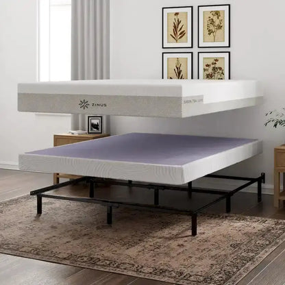 ZINUS Priage 4-Inch Bamboo Box Spring  Eco-Friendly Foundation for Mattresses
