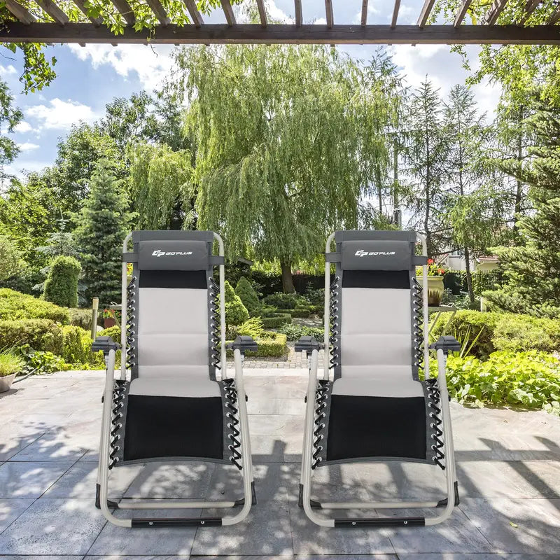 Zero Gravity Folding Recliner  High-Weight-Capacity Lounge Chair with Detachable Head Pillow