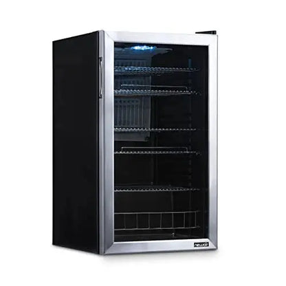 NewAir 126-Can Beverage Refrigerator  Freestanding Cooler with Tempered Glass Door and Right-Swing Hinge