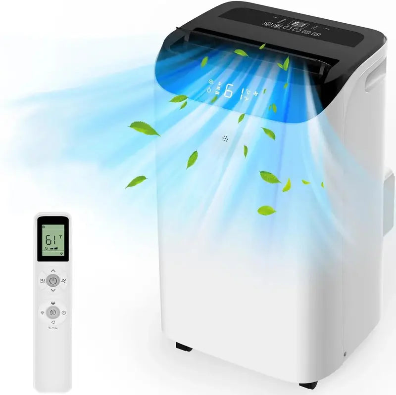 14000 BTU Portable AC Unit with Remote: 3-in-1 Cooling, Fan & Dehumidifying for Rooms Up to 700 Sq Ft