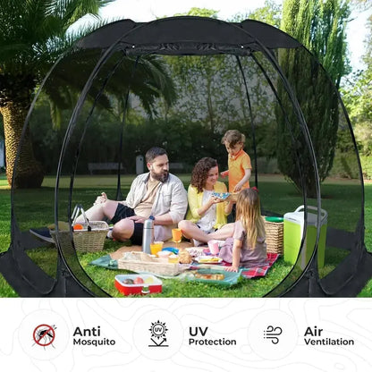 Igloo-Style Screen Gazebo  Mosquito-Proof Canopy Tent for 615 People, Ventilated & Spacious