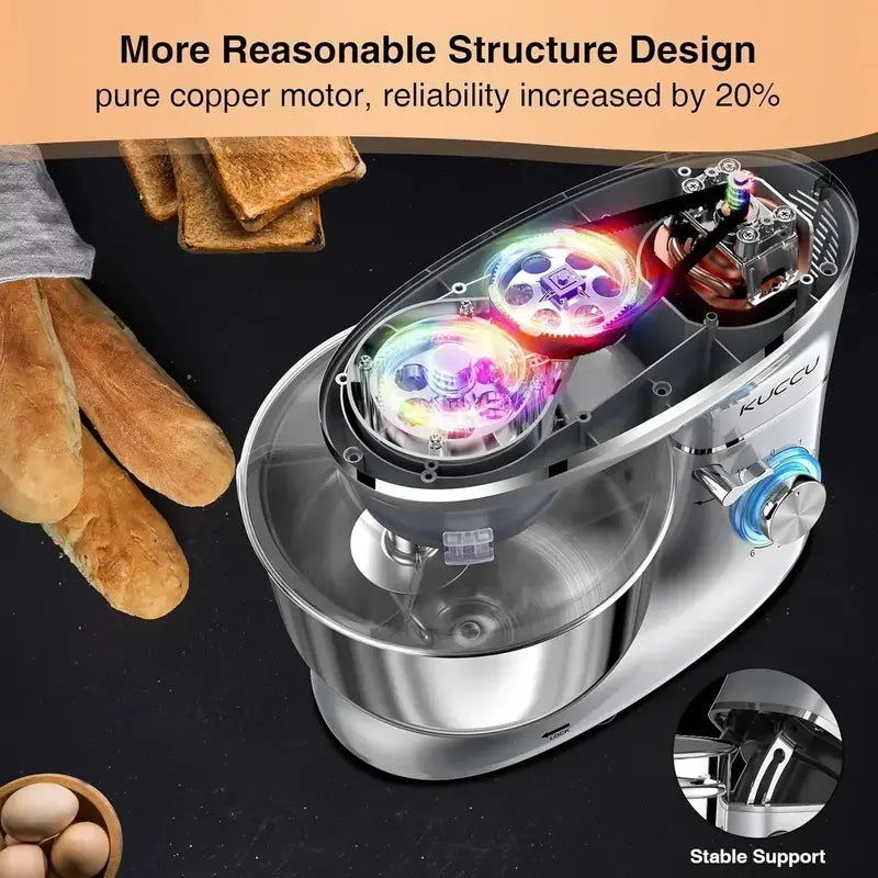 6.5-Qt 660W 6-Speed Tilt-Head Stand Mixer with Stainless Steel Bowl