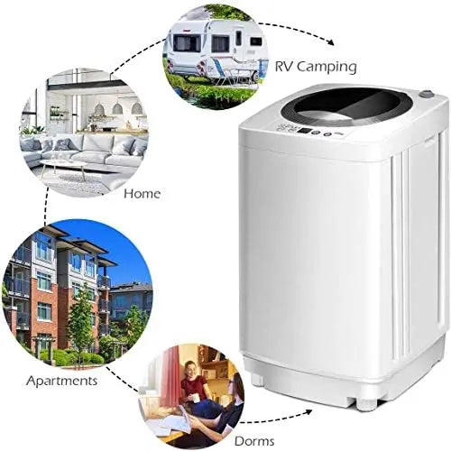 Giantex Portable Full-Automatic Washing Machine  Compact Washer-Spinner Combo