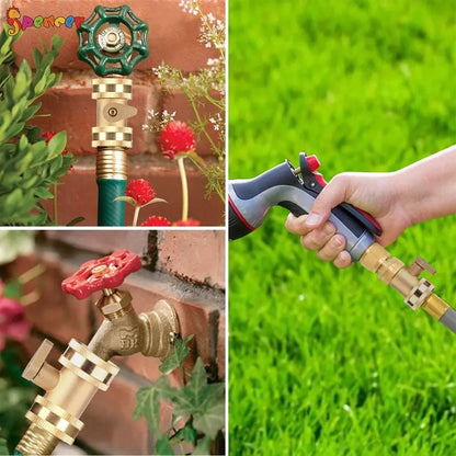 1/2Pack Garden Hose Brass Shut Off Valve, 3/4” Thread Heavy Duty Water Hose Connector Shut off Ball Valve Faucet Hose Adapter