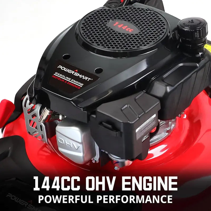 144cc 21-Inch Gas-Powered Lawn Mower  All-Terrain 4-Stroke Engine with Side-Discharge & Mulching, 6-Position Height Adjustment