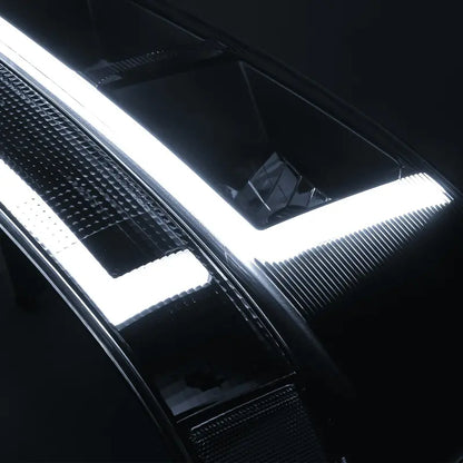 Set of 4 LED Running Light Bars (L+R) with Black Headlights &amp; Bumper Signals  Direct-Fit Upgrade for 20032023 Chevrolet Express Vans