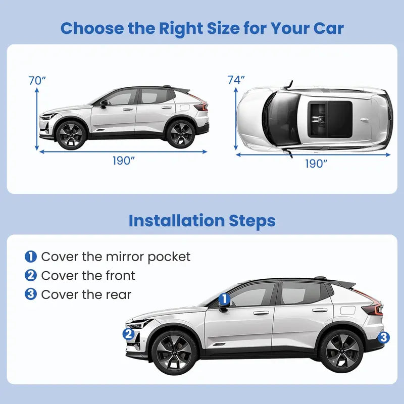 Premium Outdoor Car Cover  Fully Waterproof Auto Protector with Soft Cotton Interior Lining
