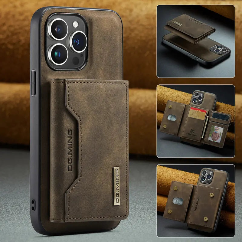 Executive Black Leather iPhone Wallet Case  Sleek, Functional & MagSafe Ready