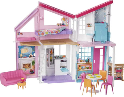 Barbie Malibu 2-Story Dollhouse, 6 Rooms & 25+ Accessories, Multicolor Playset