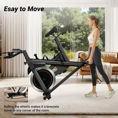 CURSOR FITNESS Heavy-Duty Exercise Bike  300 LB Capacity, Silent Belt Drive Home Trainer
