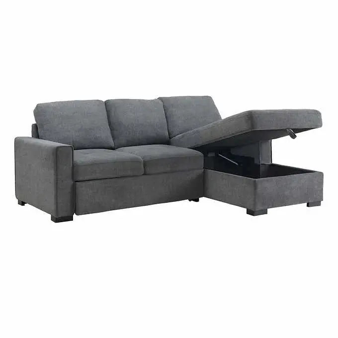 Kendale Modern Sleeper Sofa with Chaise & Hidden Storage Compartment