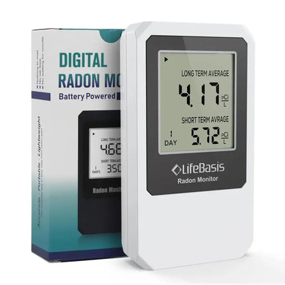 Life Basis Radon Gas Detector  Accurate 0500 pCi/L Home Monitoring System