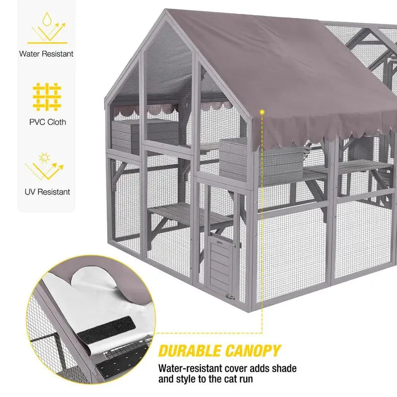 Aivituvin Large Outdoor Cat Run  Spacious, Secure Enclosure for Indoor-Outdoor Cats