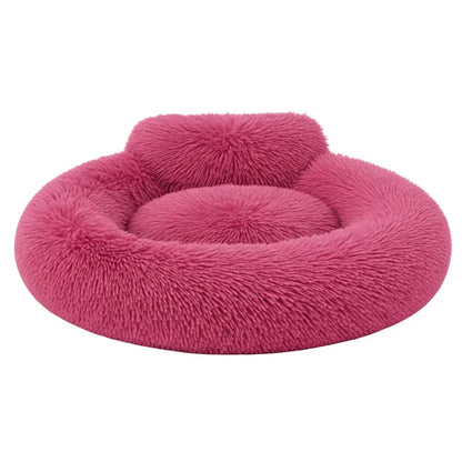 Donut-Style Dog Bed with Elevated Rim, Machine-Washable Cover, and Anti-Skid Bottom