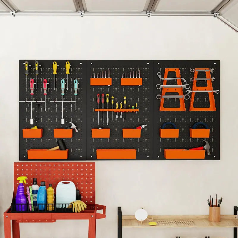 Pegboard Wall Organizer System  Adjustable Hammer Racks, Tool Holders & Hook Kit