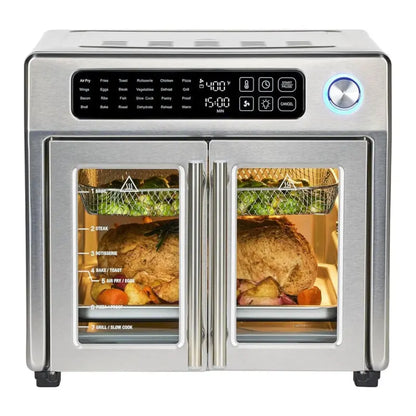 26-Quart French Door Air Fryer Oven with 24 One-Touch Cooking Functions