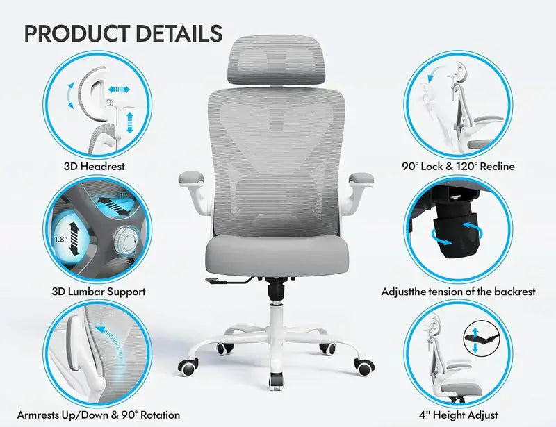 Ergonomic Gaming Desk and Chair Set with Lumbar Support and Adjustable Headrest
