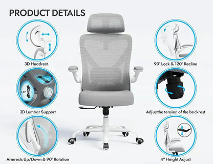 Ergonomic Gaming Desk and Chair Set with Lumbar Support and Adjustable Headrest