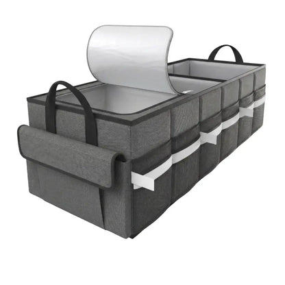 Collapsible Trunk Organizer for Cars Featuring a Leak-Proof Cooler Section