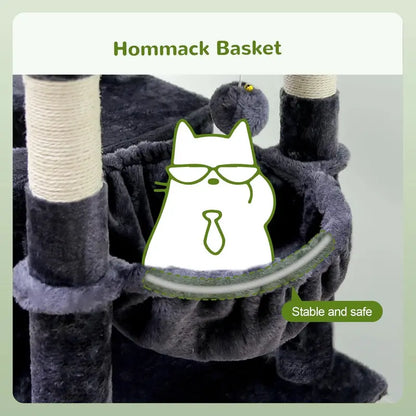Globlazer 72in Maine Coon Cat Tree with Triangular Stability & Oversized Platform for Large Cats