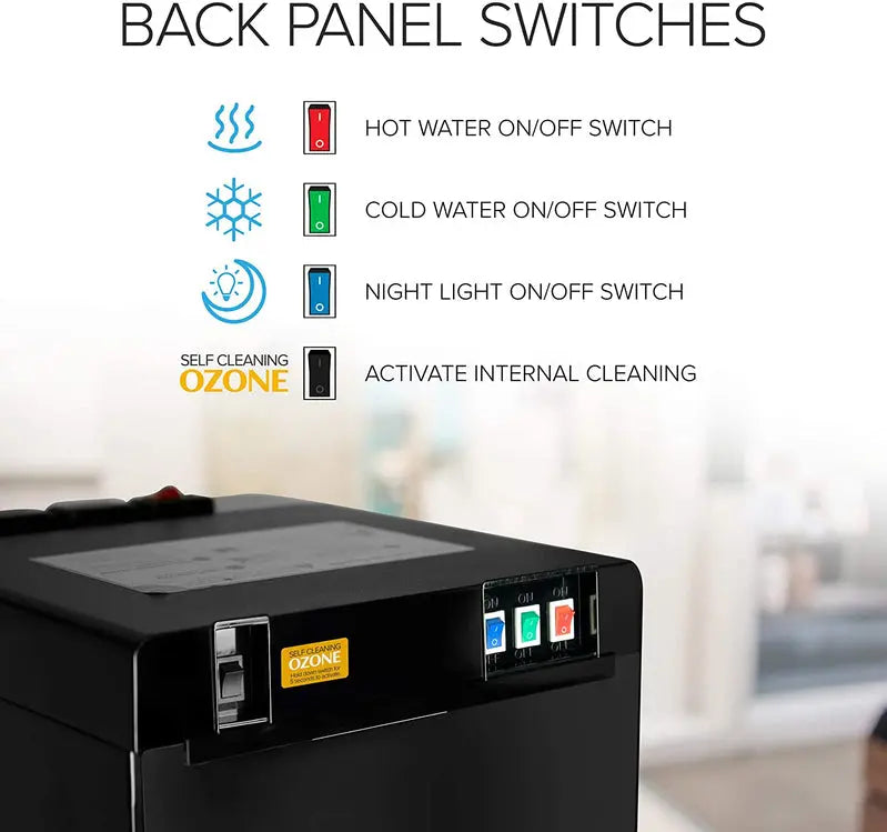 Brio Bottom-Loading Water Dispenser  3-Temperature Options, Self-Cleaning Function, LED Interface