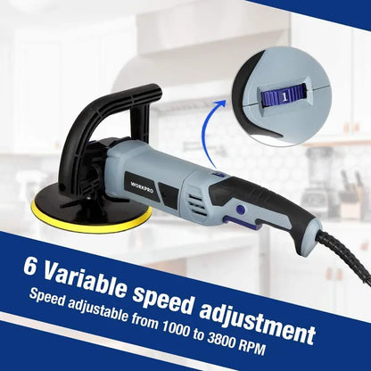 WORKPRO Detachable Buffer Polisher  Variable-Speed Tool with Complete Accessory Kit