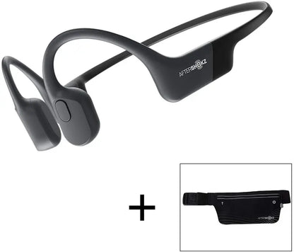 AfterShokz Aeropex Bone Conduction Headphones  Open-Ear Wireless Design with Sport Belt (Cosmic Black)