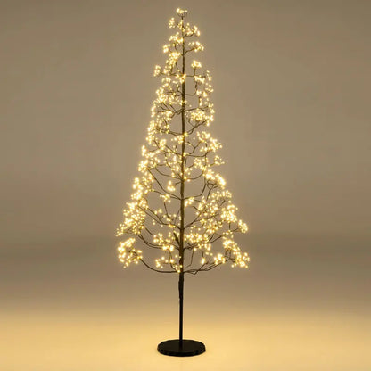 5/6/7-Foot Pre-Lit LED Alpine Tree with 1000 Warm White Lights and Stable Weighted Base