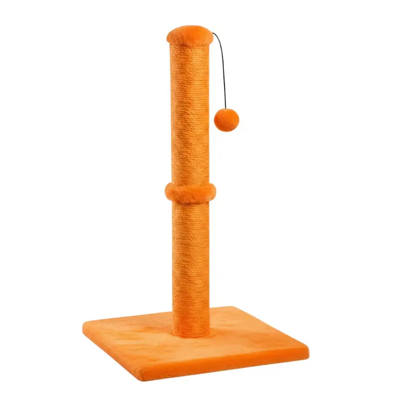 Compact Sisal Scratching Post with Suspended Ball Toy for Claw Maintenance