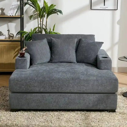 Adjustable Oversized Chaise Lounger  Available in Three Sizes with Complementary Pillows