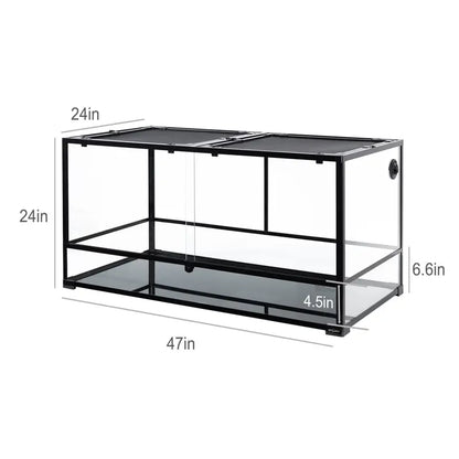 2025 Extra-Large 120-Gallon Reptile Terrarium Enclosure for Large Species