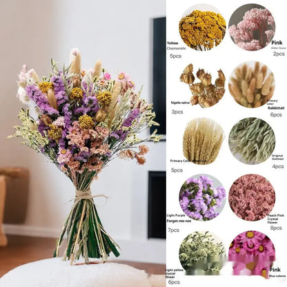 Curated Dried Flower Bouquet  Rustic Botanical Arrangement for Home & Wedding Spaces