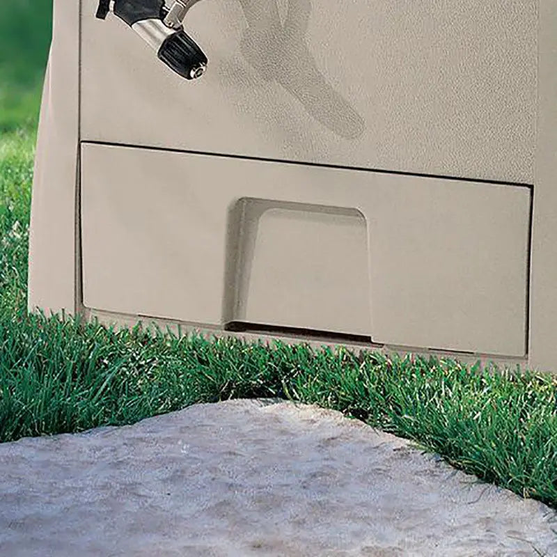 Suncast Powerwind Auto-Rewind Hose Reel  100-Foot Light Taupe Model