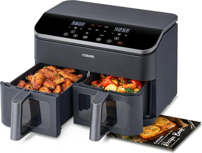COSORI 9-Quart Dual Basket Air Fryer  10-in-1 Family-Sized System for Balanced, Healthy Meals