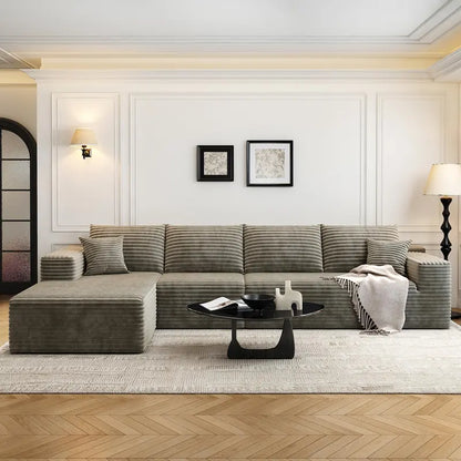 Cloud Modular L-Shaped Sectional Sofa  107.5-Inch Minimalist Corner Lounge with Deep Seating