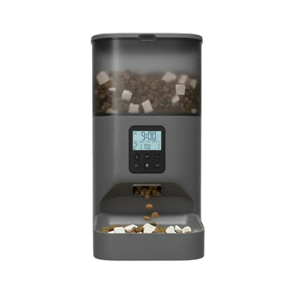 4L Programmable Pet Feeder with Voice Playback and Timer Function  Gray