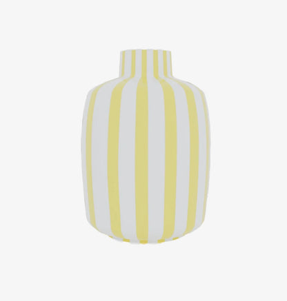 Milan   Vase d coratif ray  jaune en c ramique