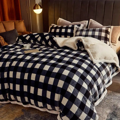 Super Soft Lamb Wool Blanket  Milk Velvet, Reactive Printing, 150x200cm, Geometry Design