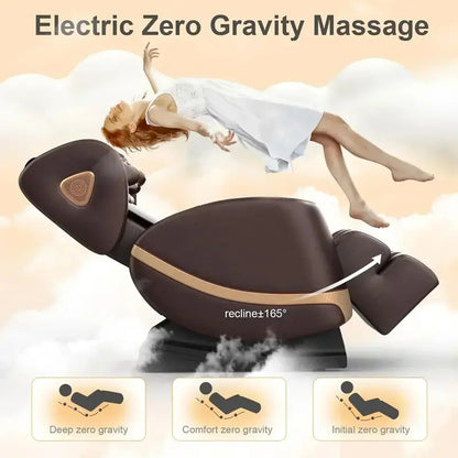 Zero-Gravity Full-Body Massage Chair with 10-Point Roller System and Heated Foot Therapy