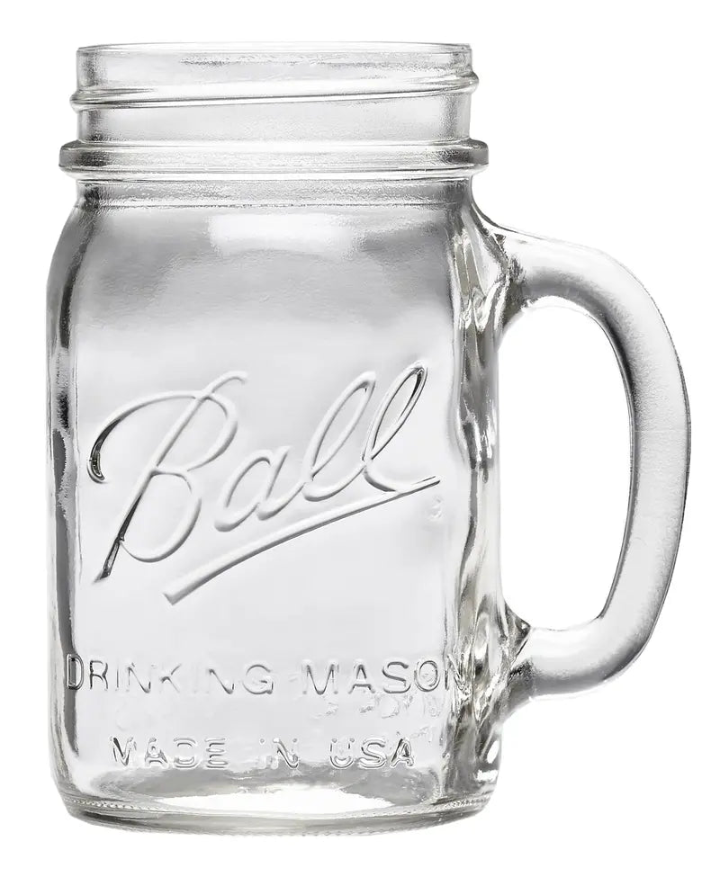 BALL Regular Mouth Mason Jar Drink Mugs, 16.oz, 4-count