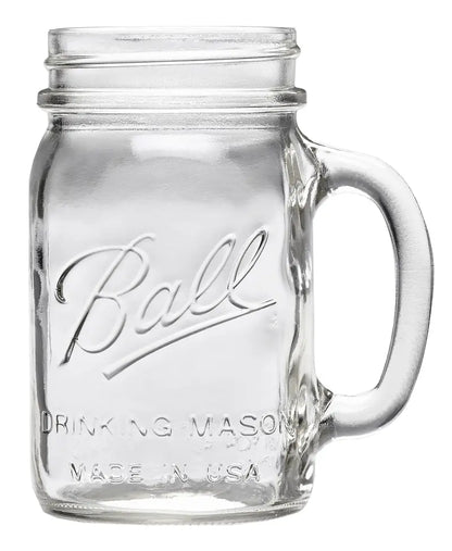 BALL Regular Mouth Mason Jar Drink Mugs, 16.oz, 4-count