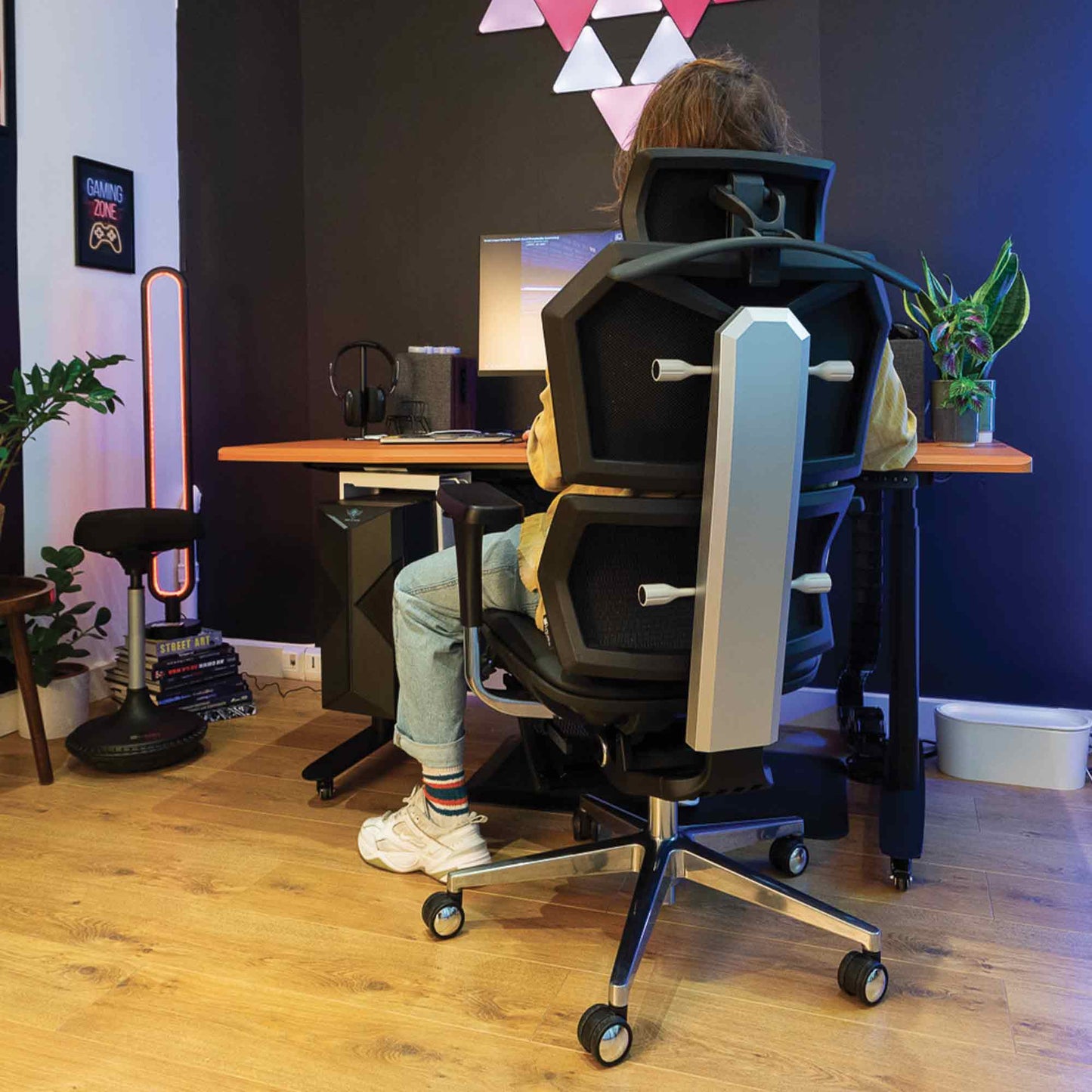 Chaise ergonomique de bureau - VERTEX en cuir reconstitué