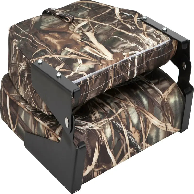 Attwood 98395CAMO Low-Back Padded Boat Seat, Camo, High-Impact Plastic Frame, 7 Inches W x 16 Inches D x 16 Inches H