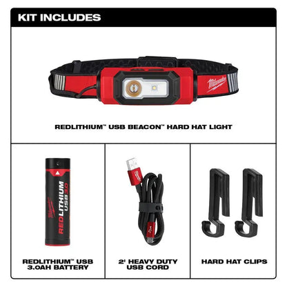 600 Lumens REDLITHIUM USB 360-Degree Visibility Hard Hat Headlamp with USB Charger & Power Kit
