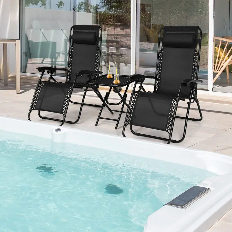 Zero Gravity Recliner Chair Set  Dual Lounge Chairs with Ergonomic Support and Footrests