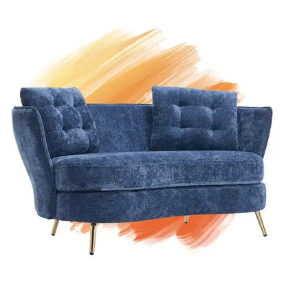 Luxury Velvet Loveseat Featuring Gold-Tone Metal Legs  Contemporary Sofa