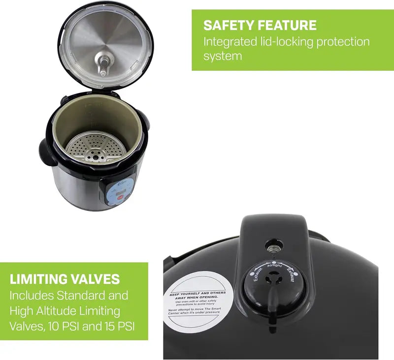 CAREY DPC-9SS Smart Pressure Canner  9.5 Qt Stainless Steel Electric Canning & Cooking System