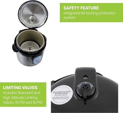 CAREY DPC-9SS Smart Pressure Canner  9.5 Qt Stainless Steel Electric Canning & Cooking System
