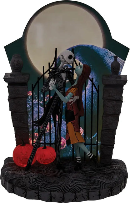 Nightmare Before Christmas Jack and Sally Dancing Light Sculpture  9-Inch Animated Statue